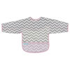 Kushies Cleanbib Waterproof Bib with Sleeves 12-24M - Pink Chevron