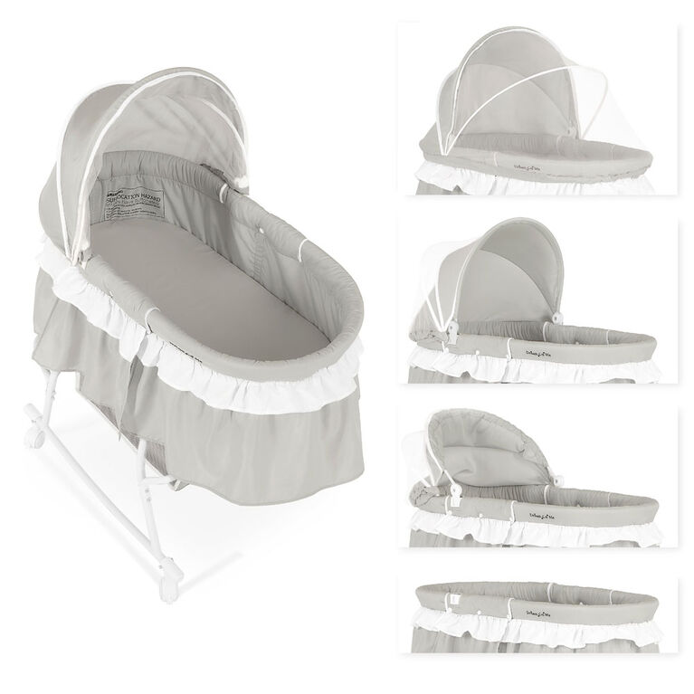 Lacy Portable 2In1 Bassinet&Cradle-Grey