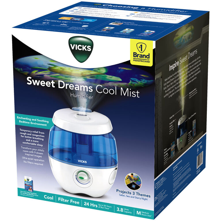 Humidificateur Sweet Dreams avec projecteur d'images Bleu / Blanc