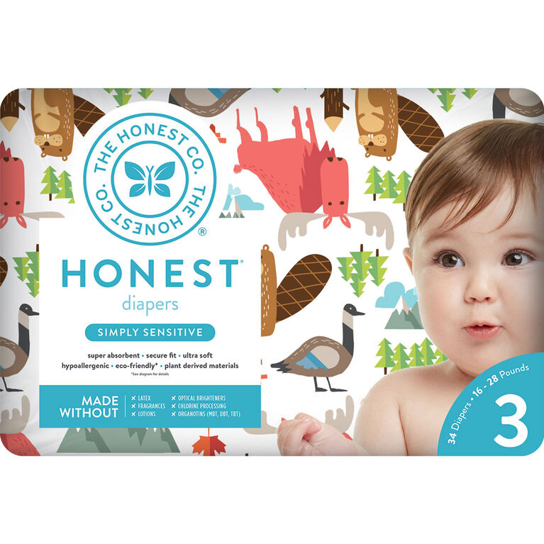 Honest Diapers Size 3-Ca National Print