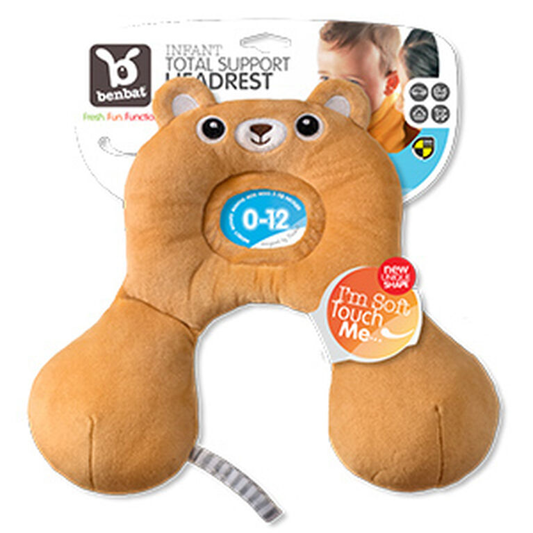 Benbat - Total Support Headrest - Bear / Brown / 0-12 Months Old