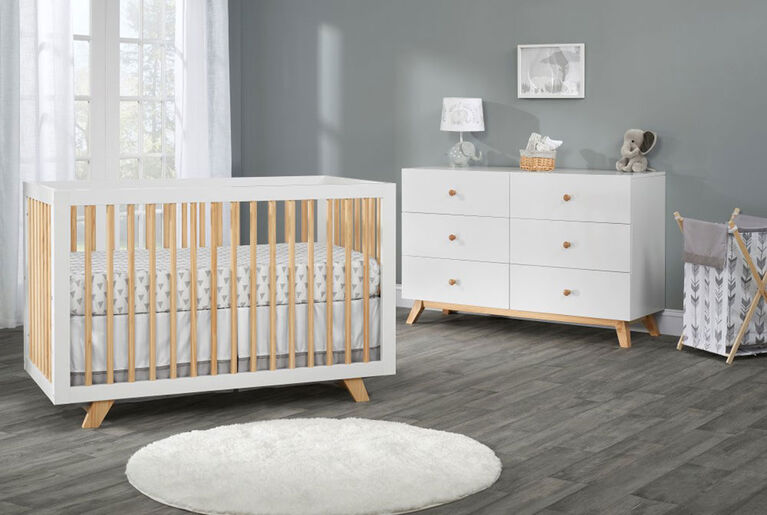Oxford Baby Visby 6 Drawer Dresser White/Natural