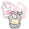 Bumkins - Ensemble de 3 SuperBibs - Gouttes de pluie, Chevron rose, Parapluie.
