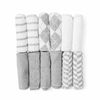 Jesse & Lulu Lot de 12 gants de toilette à thème Argyle : gris