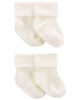 4 paires de chaussons en chenille à rabat Carter’s, Blanc – 3-12M