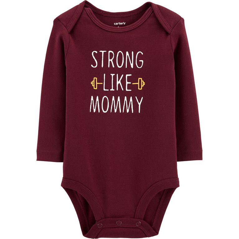 Carter's Strong Like Mommy Collectible Bodysuit - Burgundy, 12 Months