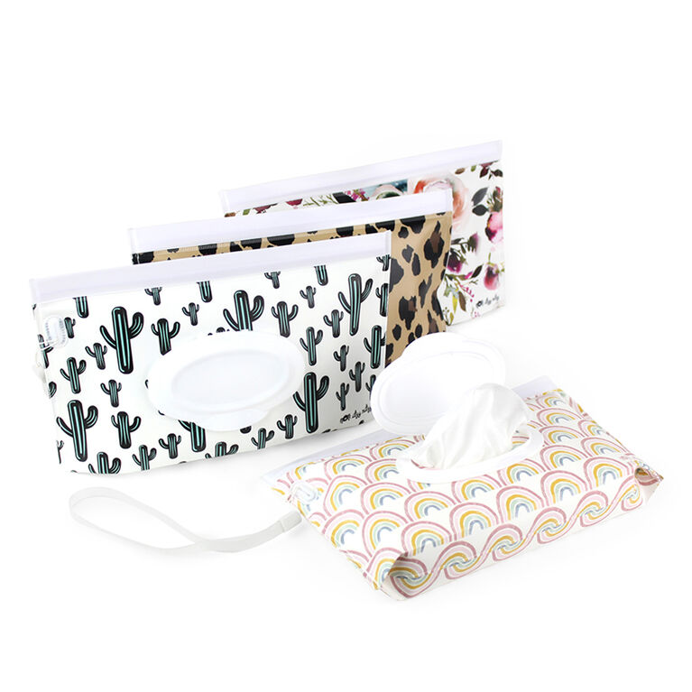 Itzy Ritzy Take and Travel Pouch Reusuable Wipes Case-Cactus