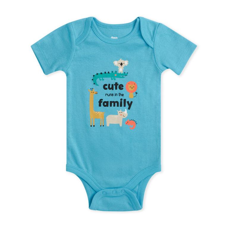 Koala Baby 4 Pack Short Sleeve Bodysuit, Blue Pop, Newborn