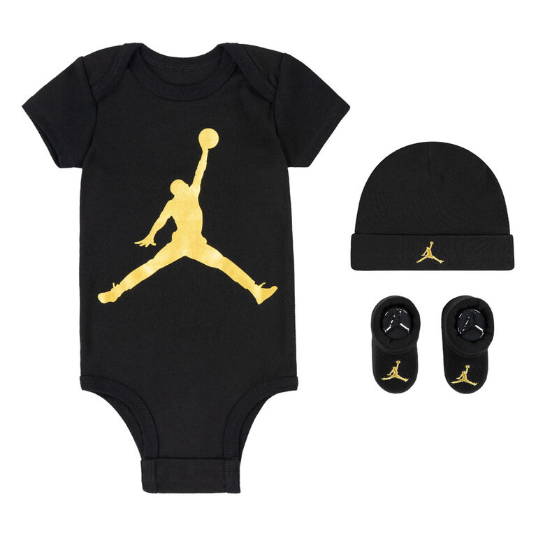 Ensemble Jordan - Noir et Or - Taille 0/6M