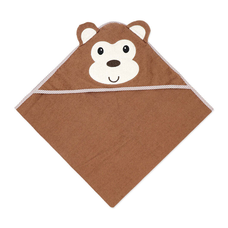 Baby Mode Signature Serviette &agrave; capuche marron singe