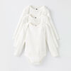 long-sleeve bodysuit 3-pack, 9-12m - white