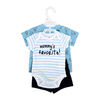 Mini Hop 3 Piece Navy Short Set: Dog