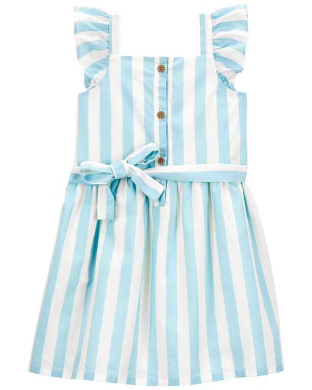 Carter's Striped Flutter Dress Blue 3T