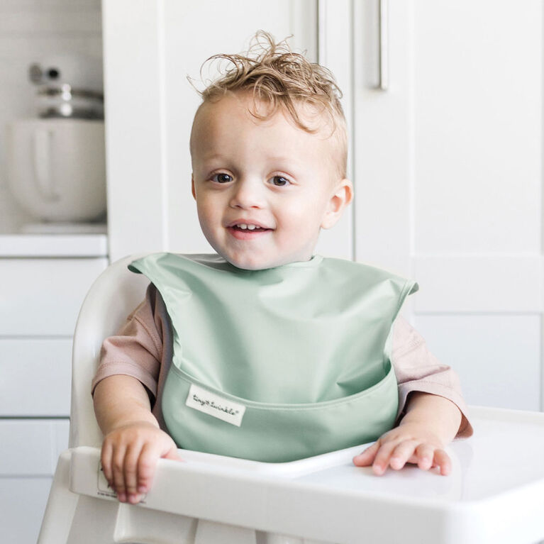 Tiny Twinkle - Mess Proof Easy Bib  - Sage 6-24M