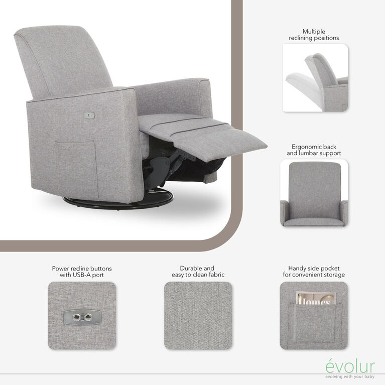 Dream On Me Harlow Electric Glider Light Grey
