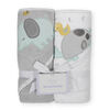 Koala Baby 2-Pack Hooded Towel, Grey Turtle and Elephant