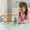 Fisher-Price Wooden On-the-Go Play House Dollhouse with 6 Play Pieces for Preschool Kids