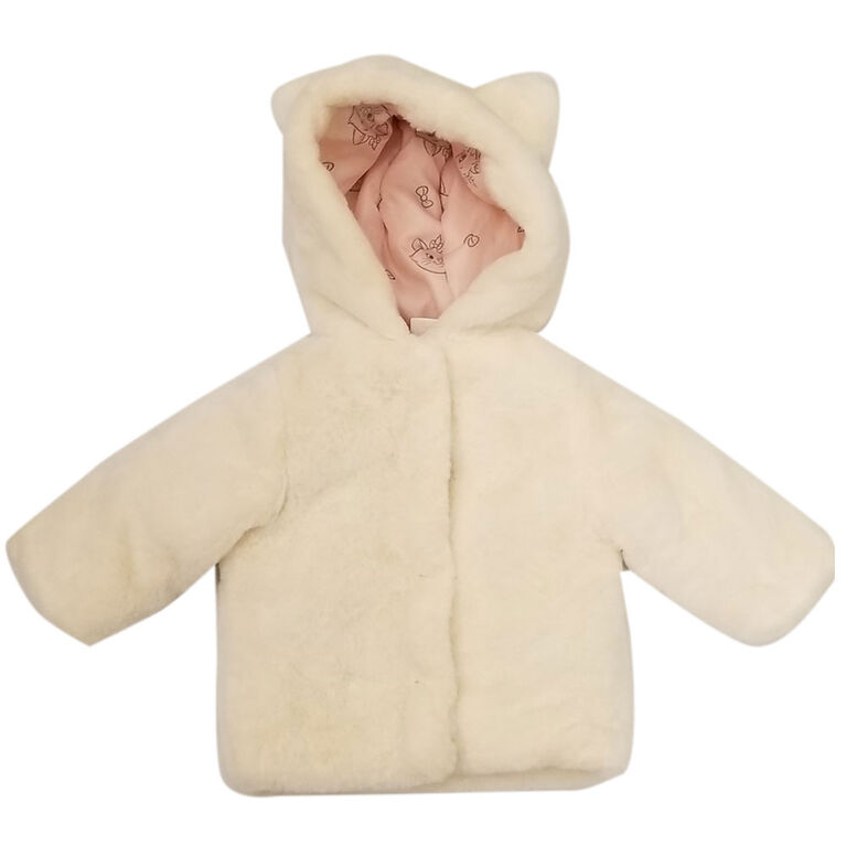 Veste Marie en fausse fourrure avec capuchon 6 mois