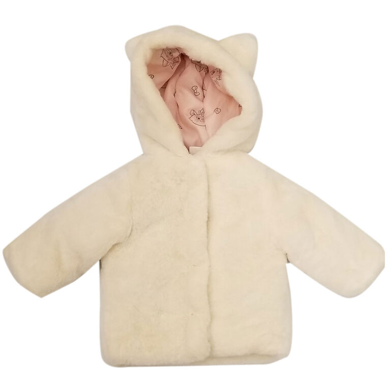 Baby Girl Marie Faux Fur Jacket with Hood 6 Months