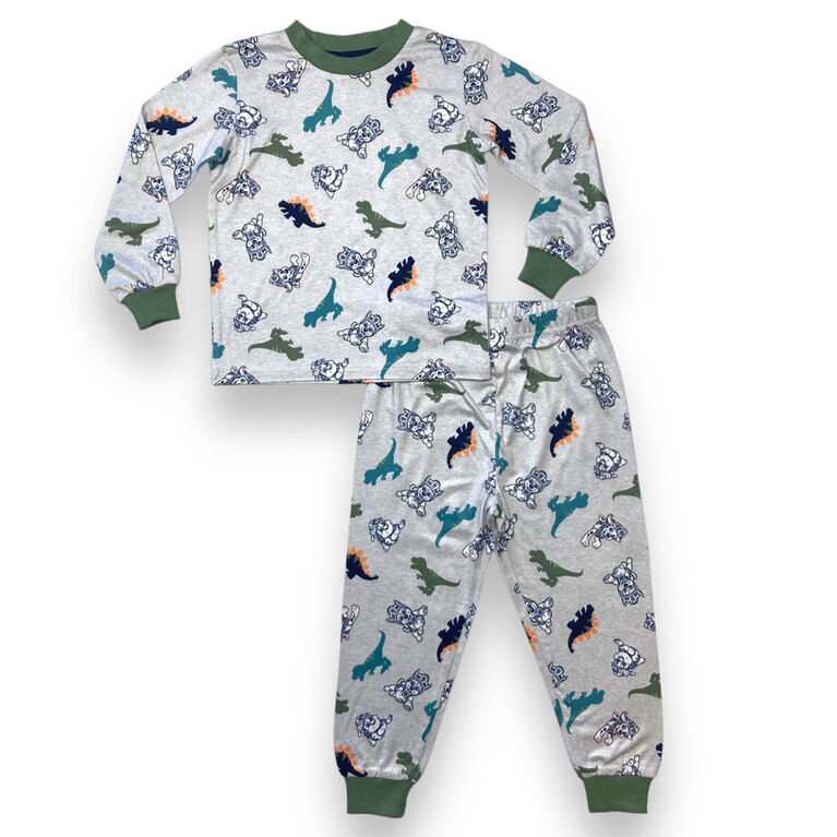Paw Patrol 2 Piece PJ Set Long Sleeve Top and Pant - Grey Mix - 3T