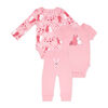 Baby Mode 3 Piece Turn Me Around Set: Pink Bunny 0-3M