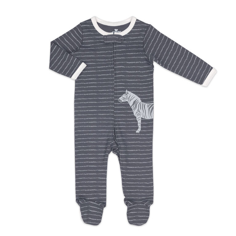 Koala Baby Dotted Stripe with Zebra Long Sleeve Sleeper - Size Newborn