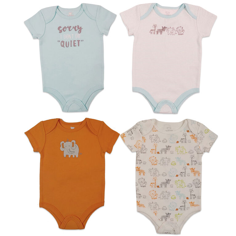 Koala Baby 4-Pack Bodysuit - Orange, Newborn