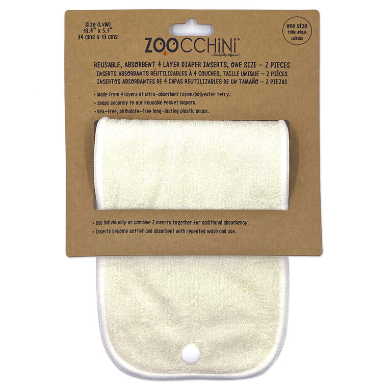 Zoocchini - Inserts pour couches en tissu - Paquet de 2