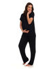 Chloe Rose Ensemble Pantalon de Grossesse et d'Allaitement 2 Pièces Noir