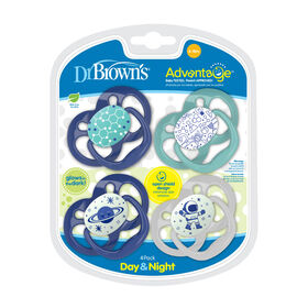 Dr. Brown's Advantage Pacifier Stage 2 4pk Blue