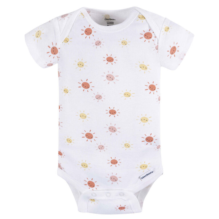 Gerber Childrenswear    Lot de 3 body manches courtes Rose+Jaune  Nouveau-Né