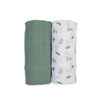 Lulujo - 2 Pack Cotton Muslin Swaddles - Bunny+Fern