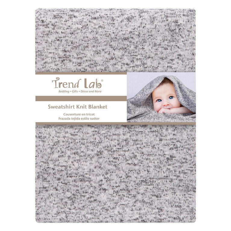 Trend Lab-Couverture pour bébé en tricot gris chiné avec pull-over
