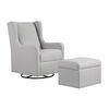 Lennox Glider Swivel with Storage Ottoman Luca Light Gray