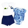 Baby Mode  Blue 3 Piece  Short Set 6M