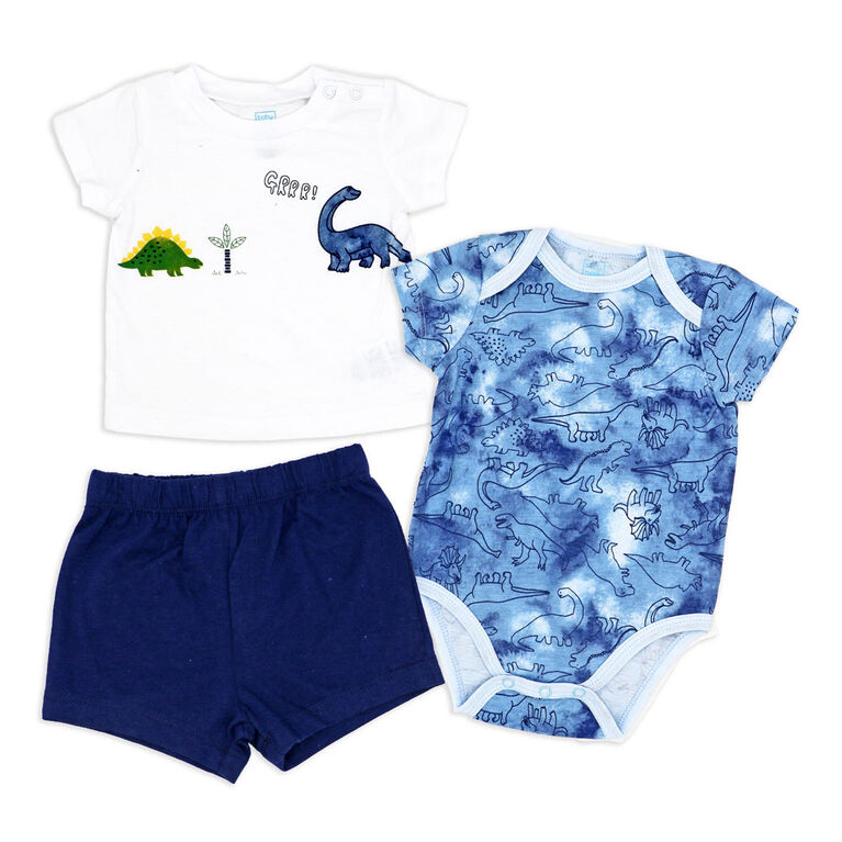 Baby Mode  Blue 3 Piece  Short Set 6M