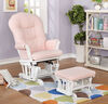 Lennox Furniture Carson planeur blanc et pouf - Rose à retardement