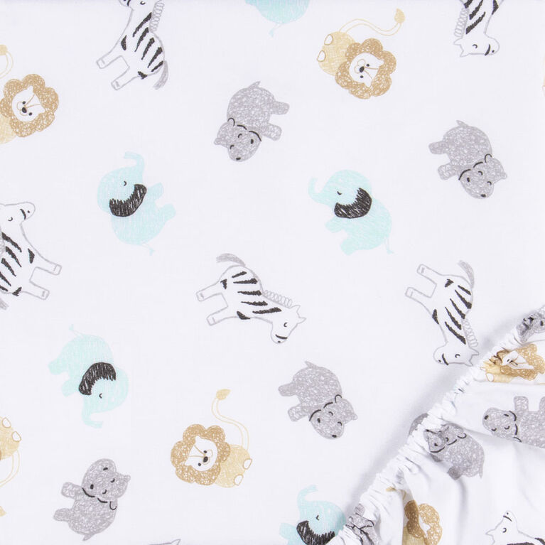 2 Pack Microfiber Sheets - Safari Scribble