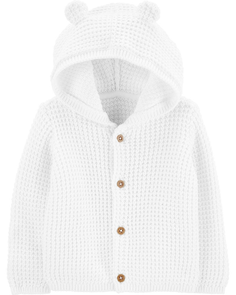 Carter s Hooded Cardigan White 9 Months