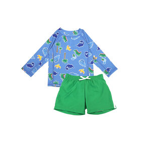 Rashguard Swim Top+Short Set  Dino