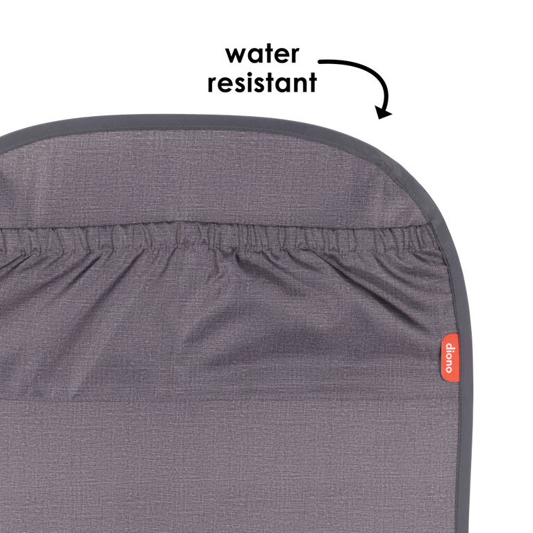 Diono Stuff 'n Scuff XL Kick Mat Back Seat Protector for Kids Feet With Storage Pocket, 100% Water Resistant for Protection of Your Upholstery from Dirt, Mud, Scratches, Gray