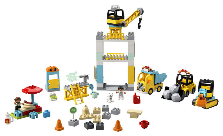 LEGO DUPLO Town La grue et les engins de construction 10933 (123 pièces)