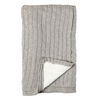 Grey Cable Knit Sherpa Baby Blanket