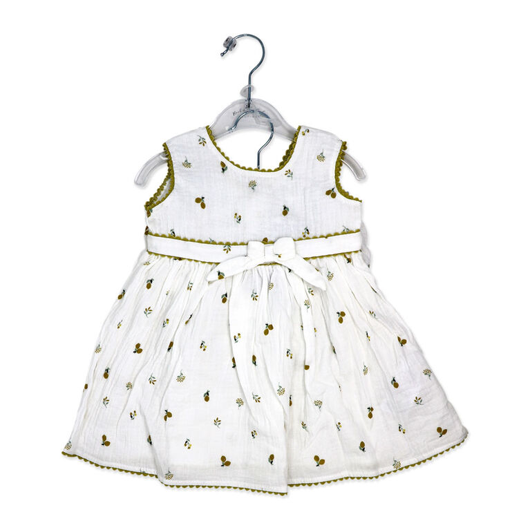Rock a Bye Baby Muslin Cream Dress 0-3M