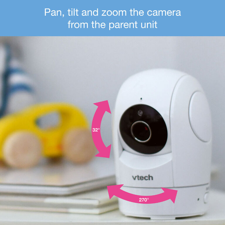 VTech VM5262-2 5 inch Digital Video Baby Monitor with 2 Pan & Tilt Cameras, Full Color and Automatic Night Vision, White