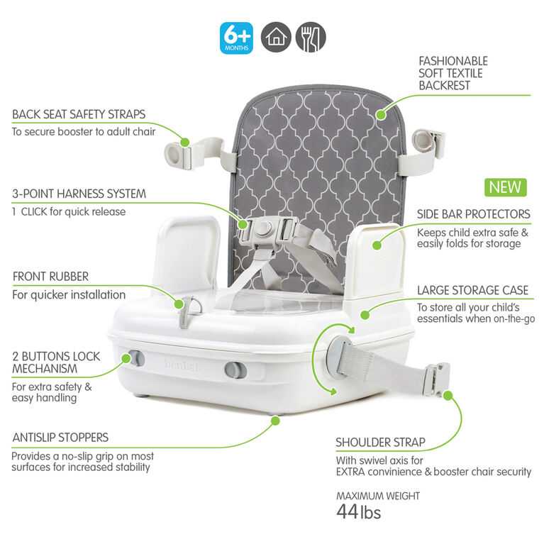 Benbat - Yummigo Booster Seat - Stone / Grey / 9-36 Months Old