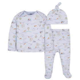 Gerber Childrenswear - 3 Piece Shirt Pant Cap - Puppy Playground - NB