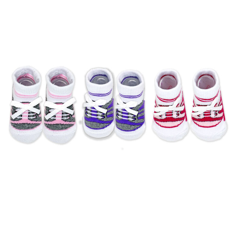 Tellement mignon en mode bébé Lot de 3 paires de chaussettes : baskets roses