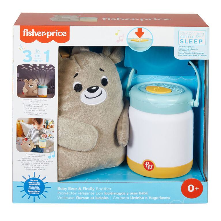 Fisher-Price-Veilleuse Ourson et Lucioles et Boîte à Musique pour Bébé