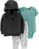 Carter's 3-Piece Bear Cardigan Set - Grey, 3 Months